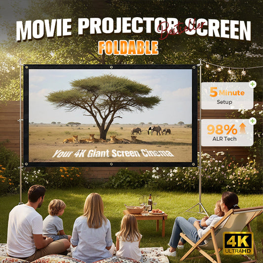 🥳2026 HOT SALE🥳💞50K+ SOLD!✨ High Definition Projection Screen - 120-inch Diagonal with Matte White Surface for Crystal Clear Home Cinema Experience 🎬🌟
