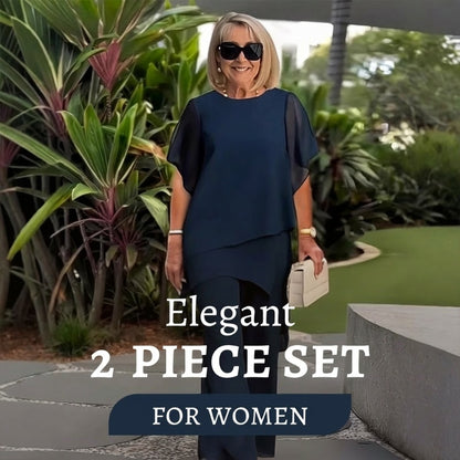 🎁New arrival 50% OFF💥Charming Irregular Top & Wide Leg Pants Set