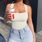 🔥Hot Sale 🩱Sexy Ribbed Strappy Square Neck Sleeveless Tummy Control Tank Tops Bodysuits！Three-day delivery by air transportation!