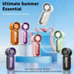 Mini Handheld Fan with LED Display –👍5-Speed Turbo Pocket size Fan.✨USB Rechargeable, High-Speed Cooling for Travel & Makeup. Perfect  Gift.  Portable Refrigeration