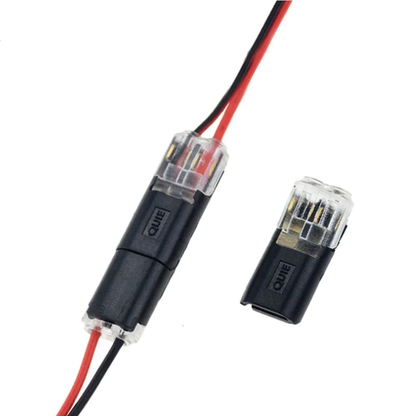 Two-wire plug connector with locking tab