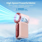 Mini Handheld Fan with LED Display –👍5-Speed Turbo Pocket size Fan.✨USB Rechargeable, High-Speed Cooling for Travel & Makeup. Perfect  Gift.  Portable Refrigeration