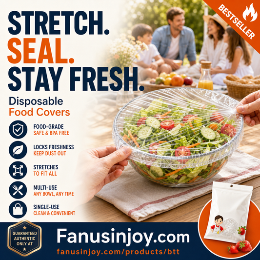 🍽️ Disposable Stretch Bowl Covers – Keep Food Fresh & Protected Easily