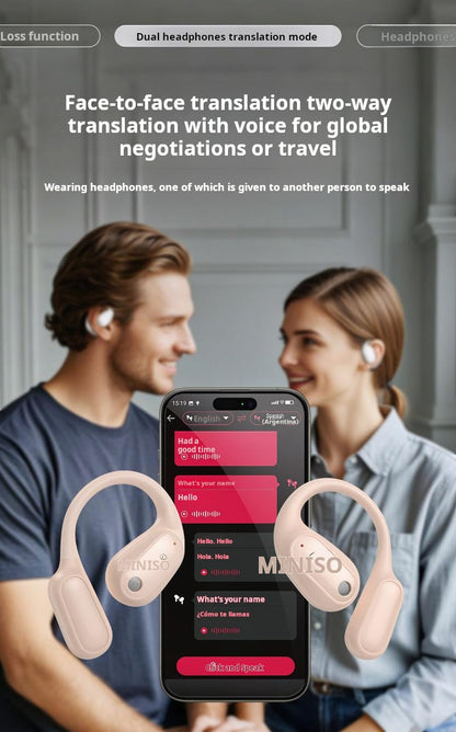 🌐AI Translation Earbuds – Real-time translation in 134 languages with app🗣️, Bluetooth 6.0, wireless earbuds for music & calls, IPX5 waterproof, long battery life⚡🔋