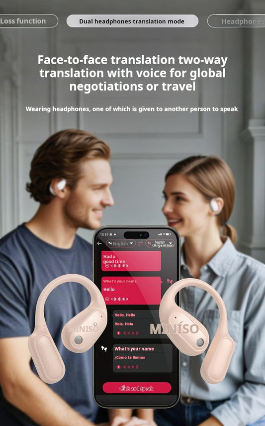 🌐AI Translation Earbuds – Real-time translation in 134 languages with app🗣️, Bluetooth 6.0, wireless earbuds for music & calls, IPX5 waterproof, long battery life⚡🔋