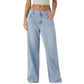 Women’s Fashion Wide Leg Jeans with Pockets