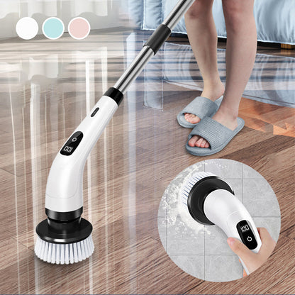 🧽 50% OFF LIMITED SALE! ✨ 9-in-1 Electric Cleaning Brush - 6 Interchangeable Heads with IPX7 Waterproof Rating for Bathroom & Car Cleaning 🚿🚗