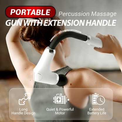 Portable Percussion Massage Gun with Extension Handle
