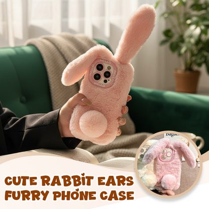 Cute Rabbit Ears Furry iPhone Case