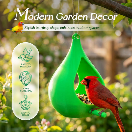 Teardrop-Shaped Hanging Bird Feeder