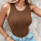 🥳2026 HOT SALE🥳💞50K+ SOLD!🎽💕 50% OFF! Round Neck Built-in Bra Tank – Stretchy ribbed knit, wrinkle-resistant. Conceals underarm fat, enhances curves. Built-in shelf bra for light support. Perfect for daily or workout. 🌸✨