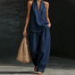 👗 50% OFF NOW! 👖 Vintage Washed Halter Top & Wide-Leg Pants – Retro Chic & Soft Denim ✨