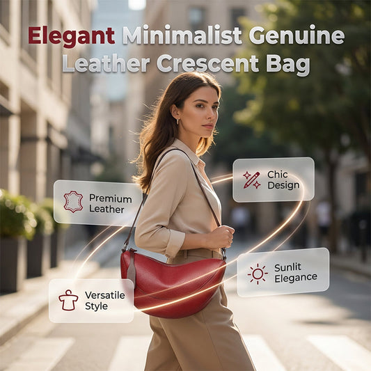 Minimalist Genuine Leather Crescent Bag