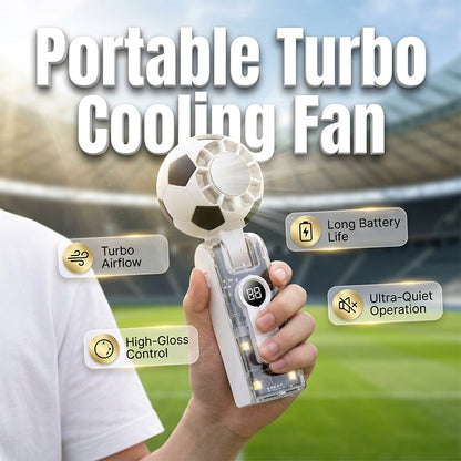 Foldable Handheld Fan with Digital Display