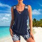 Sporty Two-Piece Bathing Suit – Criss-Cross Neck,  Quick-Dry 🏄‍♀️