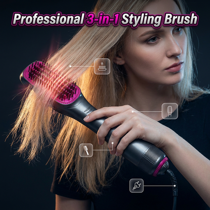 🎉 2026 Sale — Over 162,000 Sold! ✨ 3-in-1 Hot Air Brush – Dry, Detangle & Volumize – Salon-Glossy Results at Home! 🌀