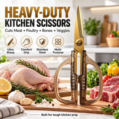 Heavy-Duty Stainless Steel Kitchen Scissors